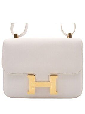 Hermes Constance 24 White Gold Epsom Shoulder Bag